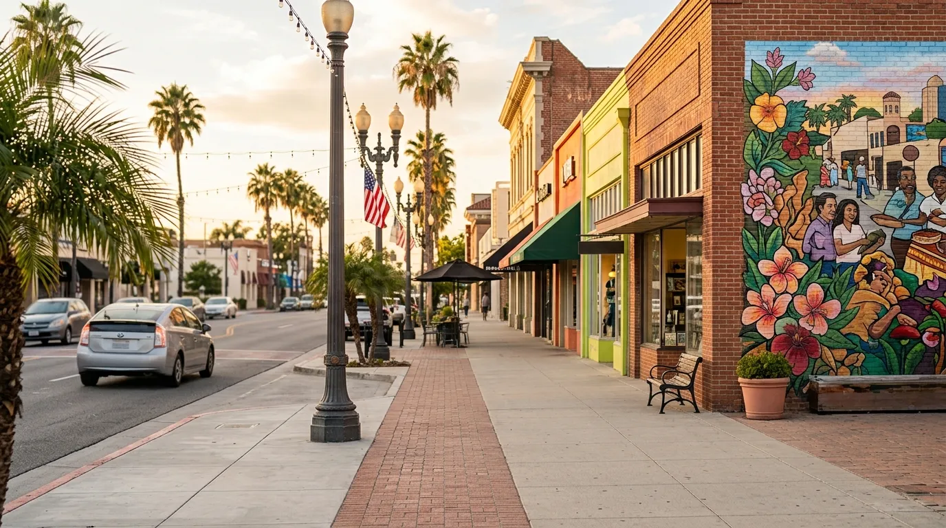 Downtown Downey community and local storefronts