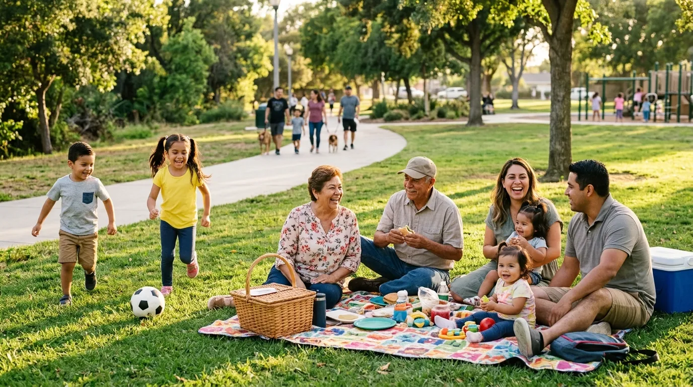 Family weekend outing at a Downey park