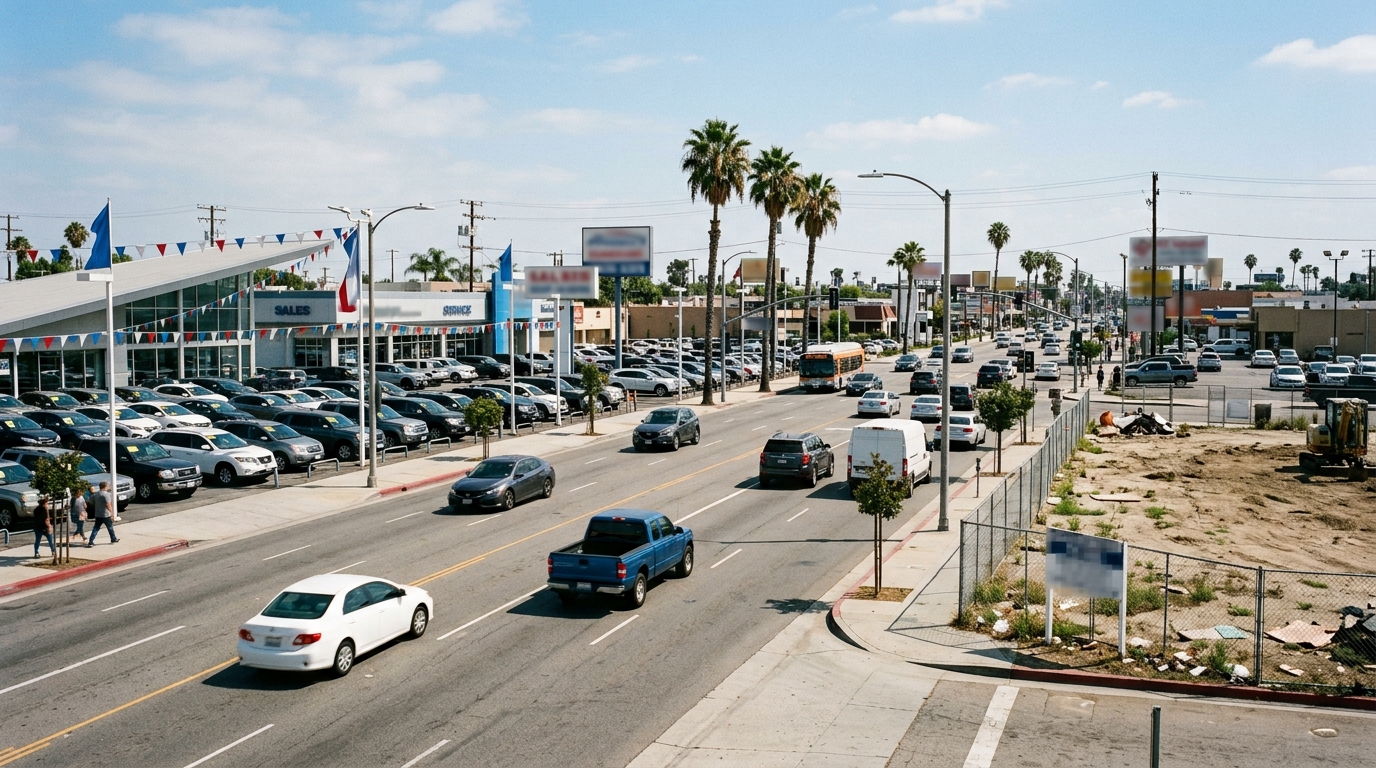 Firestone Boulevard commercial corridor in Downey
