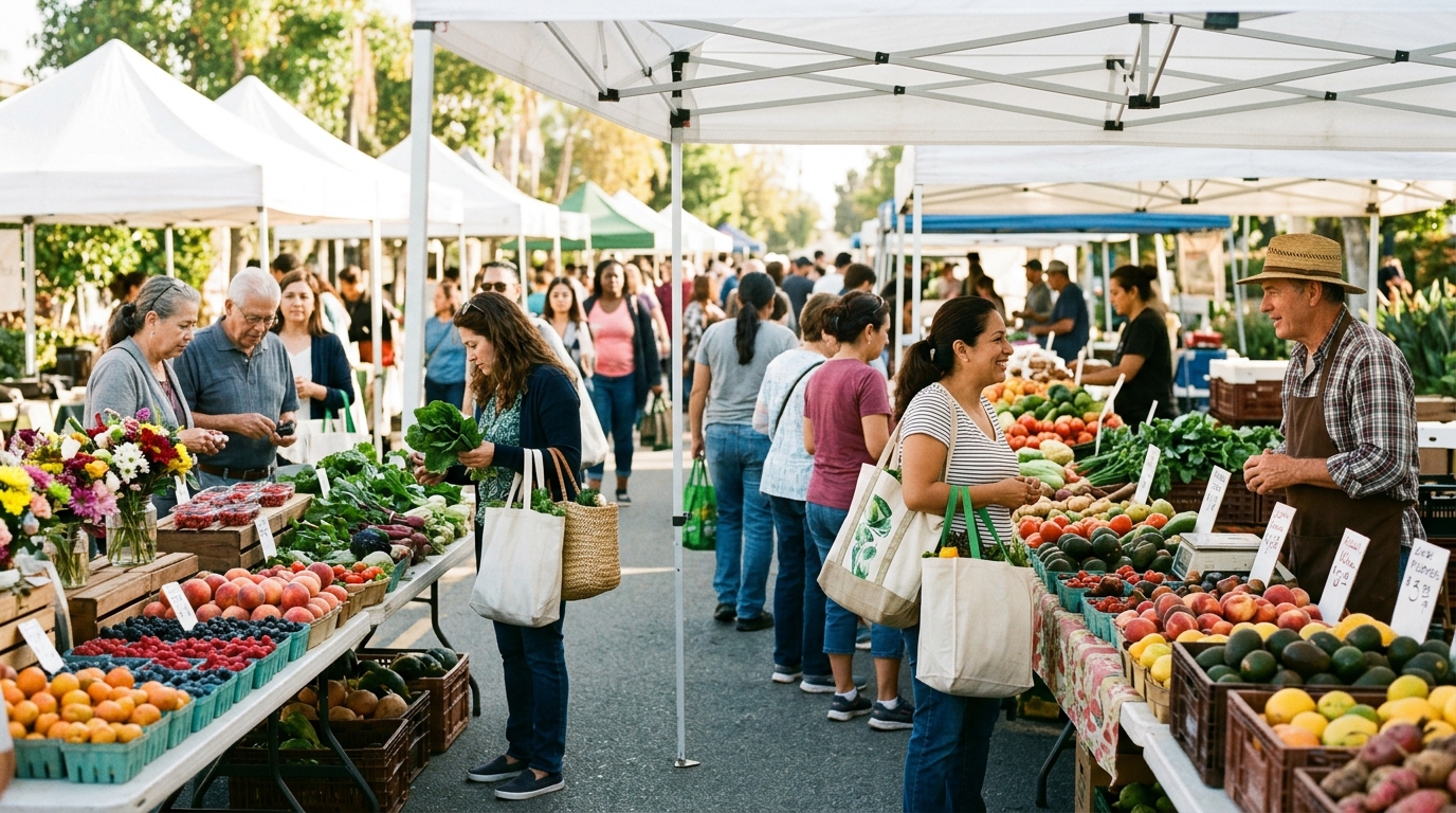Fresh produce at the Downey Farmers Market